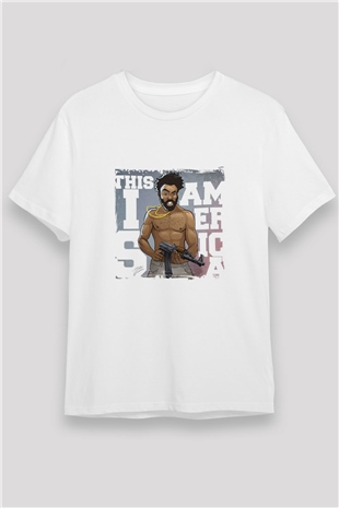 Donald Glover Baskılı Unisex Beyaz Tişört