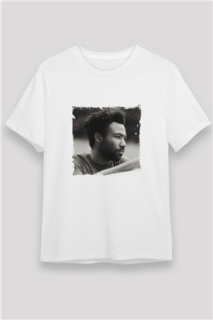 Donald Glover Baskılı Unisex Beyaz Tişört