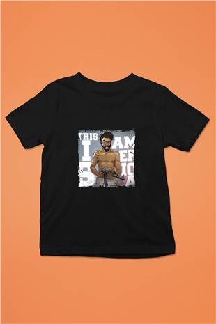 Donald Glover Baskılı Unisex Siyah Çocuk Tişört