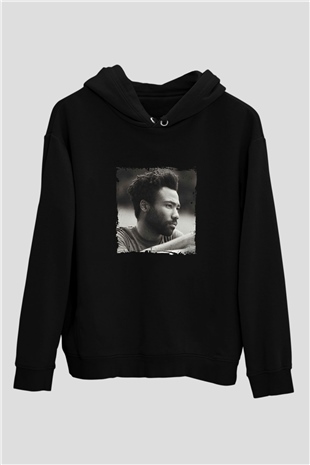 Donald Glover Baskılı Unisex Siyah Hoodie