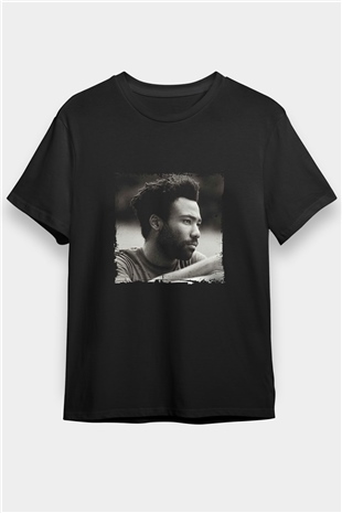 Donald Glover Baskılı Unisex Siyah Tişört