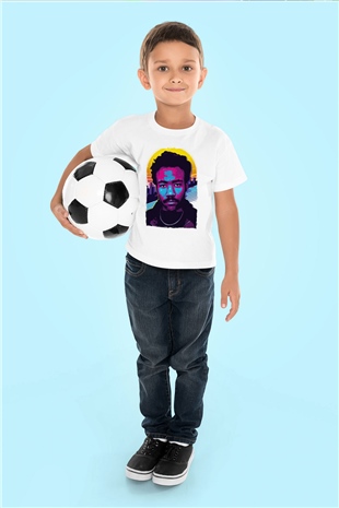 Donald Glover Beyaz Unisex Çocuk Tişört