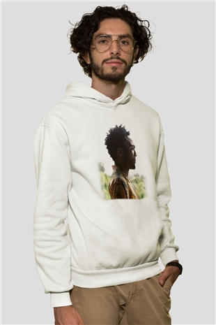 Donald Glover Beyaz Unisex Kapşonlu Sweatshirt