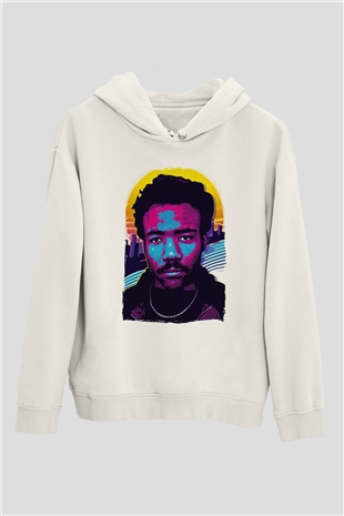Donald Glover Beyaz Unisex Kapüşonlu Sweatshirt