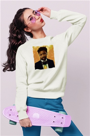 Donald Glover Beyaz Unisex Sweatshirt