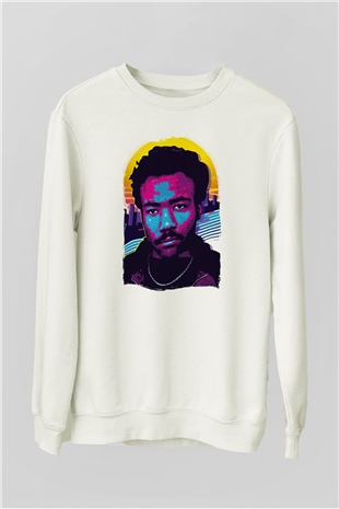 Donald Glover Beyaz Unisex Sweatshirt