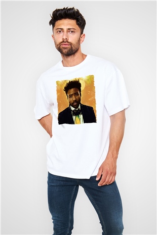 Donald Glover Beyaz Oversize Tişört Oversize T-shirt - TişörtFabrikası
