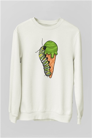 Dondurmacı Beyaz Unisex Sweatshirt