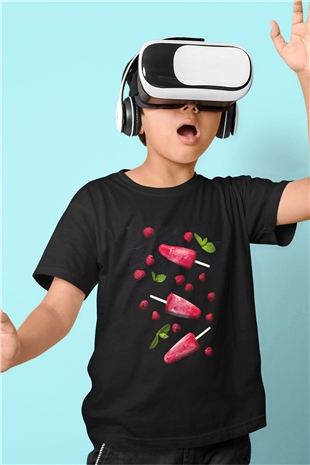 Dondurmacı Siyah Unisex Çocuk Tişört