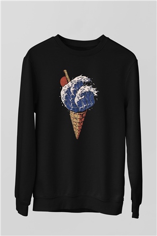 Dondurmacı Siyah Unisex Sweatshirt