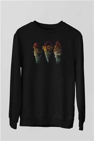 Dondurmacı Siyah Unisex Sweatshirt
