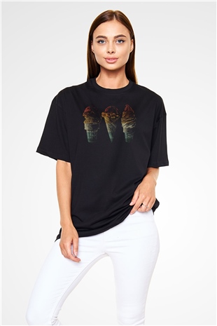 Dondurmacı Siyah Oversize Tişört Oversize T-shirt - TişörtFabrikası