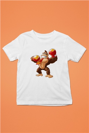 Donkey Kong Beyaz Unisex Çocuk Tişört