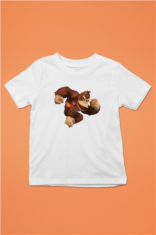 Donkey Kong Beyaz Unisex Çocuk Tişört