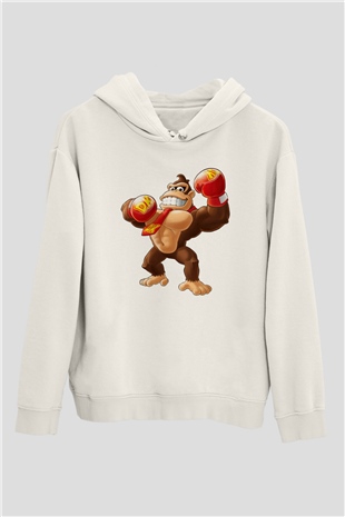 Donkey Kong Beyaz Unisex Hoodie