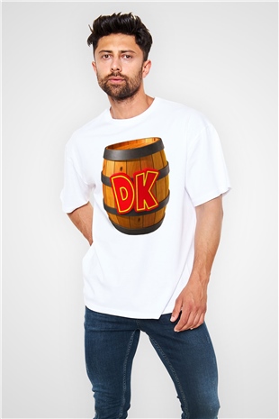 Donkey Kong Beyaz Unisex Oversize Tişört T-Shirt