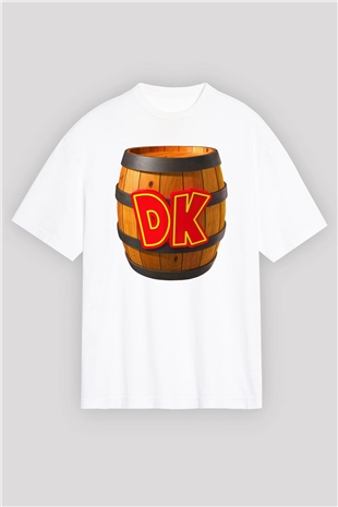 Donkey Kong Beyaz Unisex Oversize Tişört T-Shirt