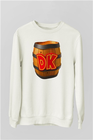 Donkey Kong Beyaz Unisex Sweatshirt