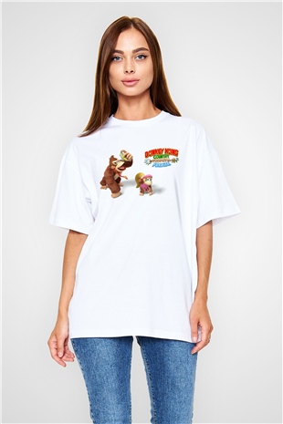 Donkey Kong Beyaz Oversize Tişört Oversize T-shirt