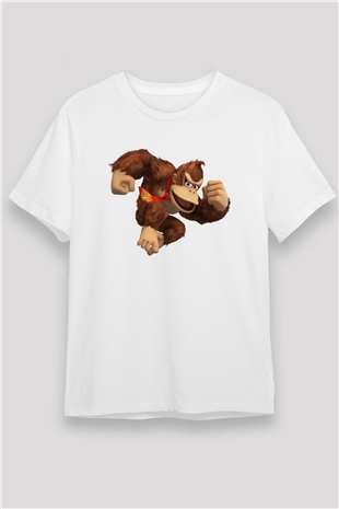 Donkey Kong Beyaz Unisex Tişört T-Shirt