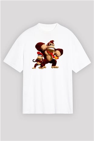 Donkey Kong Beyaz Oversize Tişört Oversize T-shirt