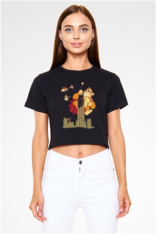 Donkey Kong Siyah   Crop Top Tişört