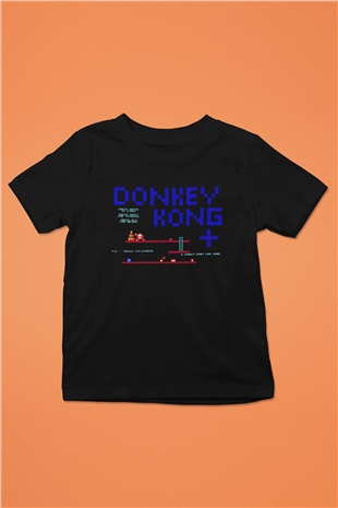 Donkey Kong Siyah Unisex  Çocuk Tişört