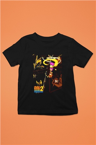 Donkey Kong Siyah Unisex  Çocuk Tişört