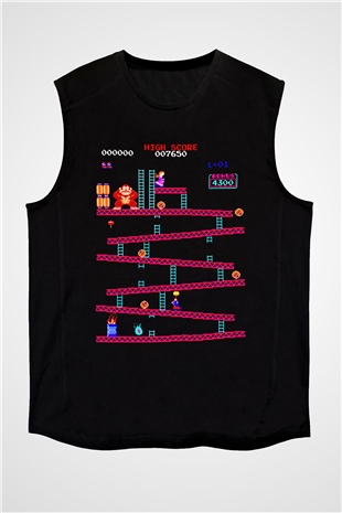 Donkey Kong Siyah Unisex Kolsuz Tişört