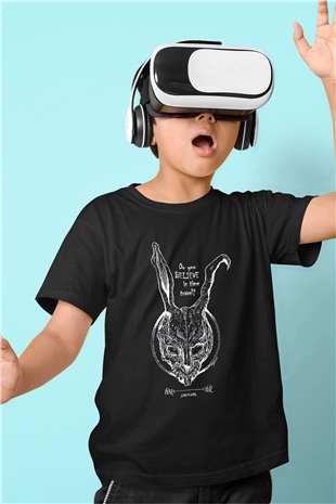 Donnie Darko Baskılı Unisex Siyah Çocuk Tişört - Tshirt