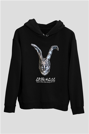 Donnie Darko Baskılı Unisex Siyah Hoodie
