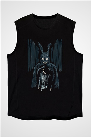 Donnie Darko Baskılı Unisex Siyah Kolsuz Tişört - Tshirt