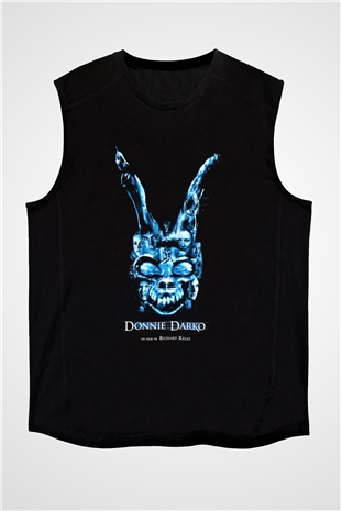 Donnie Darko Baskılı Unisex Siyah Kolsuz Tişört - Tshirt
