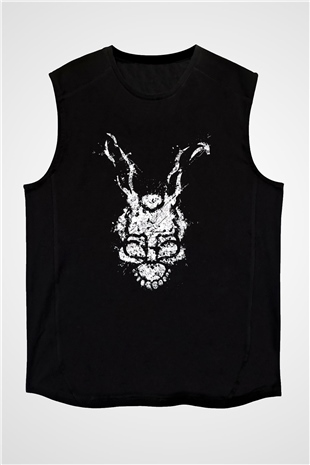 Donnie Darko Baskılı Unisex Siyah Kolsuz Tişört - Tshirt
