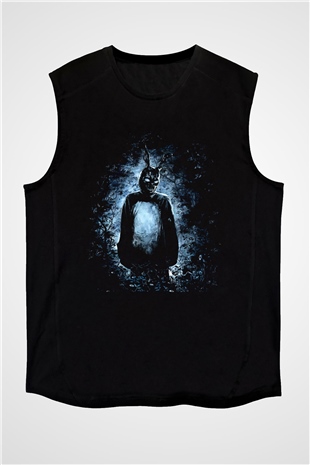 Donnie Darko Baskılı Unisex Siyah Kolsuz Tişört - Tshirt