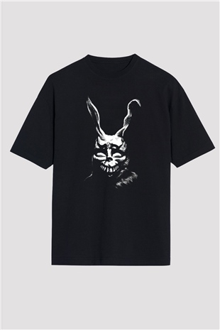 Donnie Darko Baskılı Unisex Siyah Oversize Tişört - Tshirt