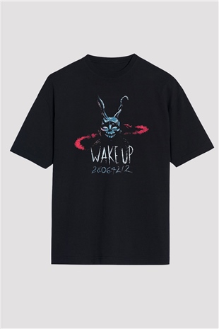 Donnie Darko Baskılı Unisex Siyah Oversize Tişört - Tshirt