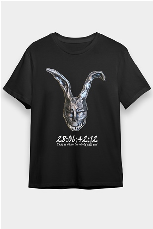 Donnie Darko Baskılı Unisex Siyah Tişört - Tshirt