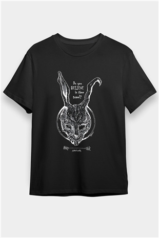 Donnie Darko Baskılı Unisex Siyah Tişört - Tshirt