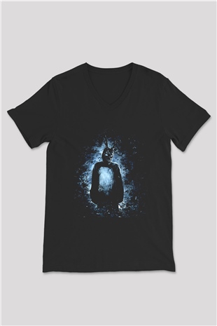 Donnie Darko Baskılı Unisex Siyah V Yaka Tişört - Tshirt