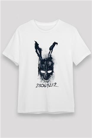 Donnie Darko Unisex Baskılı Beyaz Tişört - Tshirt
