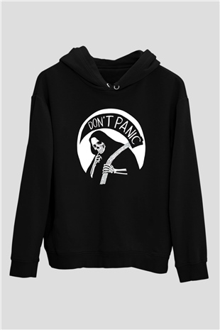 Dont Panic TemalıSiyah  Unisex Hoodie