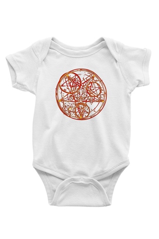 Doom Baskılı Beyaz Unisex Bebek Body - Zıbın