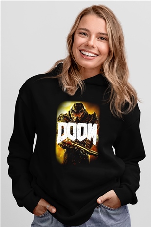 Doom Siyah Unisex Hoodie