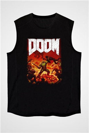 Doom Siyah Unisex Kolsuz Tişört
