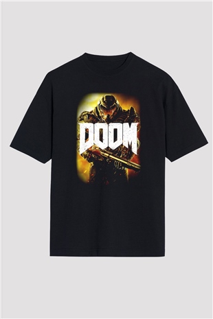Doom Siyah Unisex Oversize Tişört T-Shirt