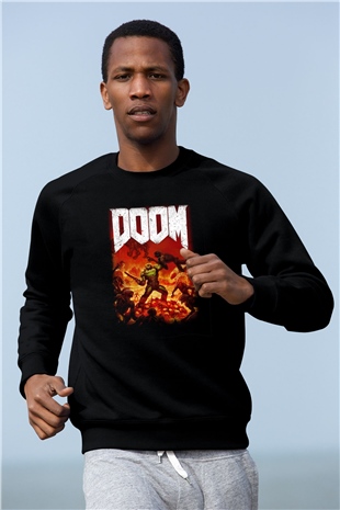 Doom Siyah Unisex Sweatshirt