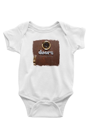 Doors Baskılı Unisex Beyaz Bebek Body - Zıbın
