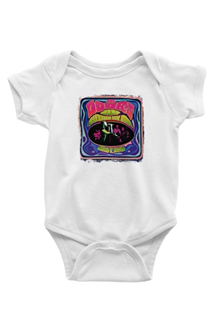 Doors Baskılı Unisex Beyaz Bebek Body - Zıbın