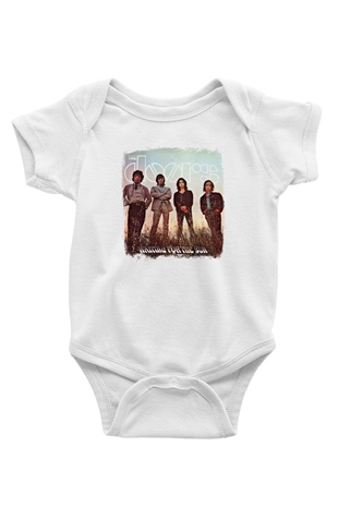 Doors Baskılı Unisex Beyaz Bebek Body - Zıbın